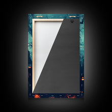 Load image into Gallery viewer, Bats and Jack-O-Lanterns Framed Canvas Print, Halloween Wall Art, Haunted Graveyard, Home Decor, Spooky Art, Living Room Decor, Gothic Art