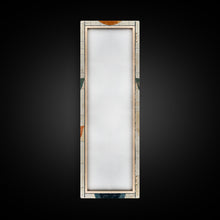 Load image into Gallery viewer, Abstract Geometric Stained Glass Design in Vibrant Colors - Framed Canvas Print, Midcentury Modern Art, Skinny Art, Tall Art, Living Room Wall Decor