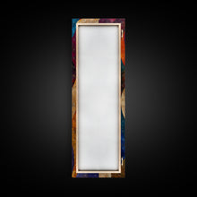 Load image into Gallery viewer, Colorful Abstract Design in Swirling Patterns - Framed Canvas Print, Midcentury Modern Art, Skinny Art, Tall Art, Living Room Wall Decor, Boho Art