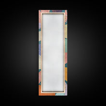 Carregar imagem no visualizador da galeria, Floating Leaves in Soft Pastel Colors, Skinny Tall Art with Japanese Influence, Framed Canvas Print in Ukiyo-e Style