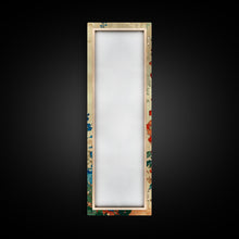 Load image into Gallery viewer, Delphinium Flowers Japanese Garden Art In Traditional Ukiyo-e Style Framed Canvas Print Tall Skinny Wood Block Floral Wall Decor