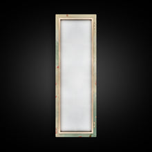 Cargar imagen en el visor de la galería, Cherry Blossom Japanese Art Skinny Wall Art Framed Canvas Print in Light Pastel Colors on Branch Against Subtle Green Background