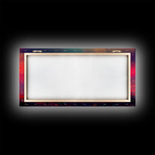 Load image into Gallery viewer, Dystopian Cyberpunk canvas print, cyber punk city at sunset, Bladerunner vibes art, synthwave style art, cool wall art, night city