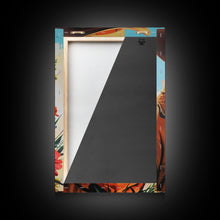 Load image into Gallery viewer, Cowboy with Bouquet of Flowers - Framed Canvas Print, Western Living Room Art, Rustic Bedroom Decor, Americana Art, Wall Art