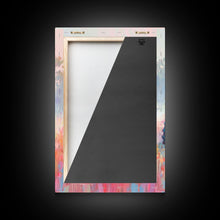 Cargar imagen en el visor de la galería, Farm Tractor in Vibrant Meadow - Framed Canvas Print, Countryside Living Room Art, Pastel Bedroom Decor, Rural Art, Wall Art