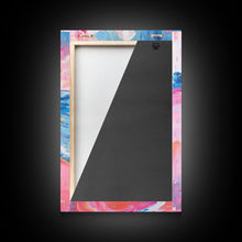 Load image into Gallery viewer, Colorful Tropical Beach Scene with Palm Tree - Framed Canvas Print, Vibrant Coastal Art, Living Room Decor, Beach Wall Art