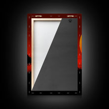 Carregar imagem no visualizador da galeria, Action Cowboy Silhouette on Horse at Sunset | Framed Canvas Print | Western Wall Art | Dramatic Cowboy Wall Art for Home Decor