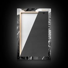 Load image into Gallery viewer, Close-up of cowboy hands holding reins, detailed Western art, black and white photography, Framed Canvas Print, rustic home decor, wall art