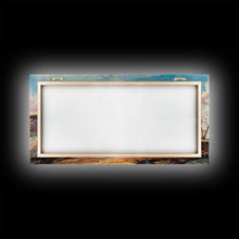 Load image into Gallery viewer, Cowboy on Horse Overlooking Canyon, Majestic Western Art, Framed Canvas Print, Boho Wall Art, Living Room Decor, Home Decoration