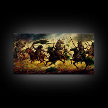 Load image into Gallery viewer, Depiction Of An Ancient Battle, Cool Office Mancave Decor, Wall Decor, Ready To Hang Framed Canvas Print, Oversize Wall Art