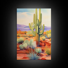 Carregar imagem no visualizador da galeria, Southwestern Desert Landscape 3 Piece Canvas Prints, Painting, Minimalist Art, Decor, Wall Decor, Wallpaper, Midcentury Modern Western Decor