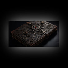 Carregar imagem no visualizador da galeria, A Book Of Spells Framed Canvas Print, Halloween Wall Art, Halloween Decor, Canvas Wall Art With Frame, Spellbook Art
