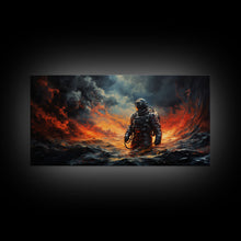 Carregar imagem no visualizador da galeria, Framed Canvas Print - Marooned - Astronaut Stranded on an Alien Planet, Scifi Wall Art, Science Fiction, Dystopian Space Travel Art
