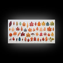 Cargar imagen en el visor de la galería, Fall Leaves Photography Study, Framed Canvas Print, Fall Decor, Autumn Decor, Fall Centerpiece, Seasonal Art, Fall Centerpiece