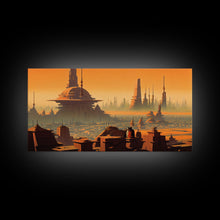 Carregar imagem no visualizador da galeria, Futuristic Alien Desert World, Scifi Art, Framed Canvas Print, Cool Wall Art