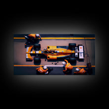 Carregar imagem no visualizador da galeria, Formula 1 canvas wall art, Car racing art, F1 Pit Stop framed canvas print, Racing car gift Formula 1 wall decor poster