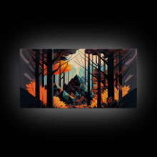 Carregar imagem no visualizador da galeria, Forest fire seen through a kaleidoscope, framed canvas print, wall art
