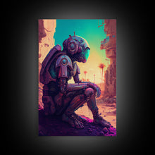 Load image into Gallery viewer, Android deep in thought, AI, fine art poster print