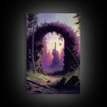 Load image into Gallery viewer, Gateway to another world, the purple realm, fine art poster print, fantasy decor