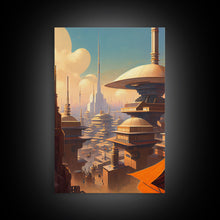Load image into Gallery viewer, Canvas Print: Futuristic Cityscape - Modern Wall Art Decor, Vivid Colors, Ready to Hang