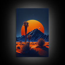 Carregar imagem no visualizador da galeria, Fiery Orange Sunset Cactus Desert Wall Art Canvas Print - Vibrant Colors of a Desert Oasis Artwork