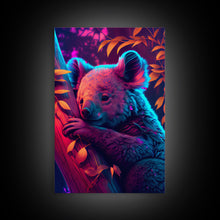 Carregar imagem no visualizador da galeria, Cute Retro Wave Koala Bear, framed canvas print, Animals of Australia