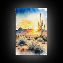 Load image into Gallery viewer, Arizona Desert canvas wall art Cactus print Farmhouse wall decor Nature wall art Wilderness Southwestern Wall Art Cactus canvas