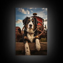 Load image into Gallery viewer, Dog Wall Art, Bernese Mountain Dog Wall Print, Farmhouse Wall Art, Wall Art, Framed Wall Art, Framed Canvas. Wall Print, Wall Canvas