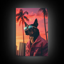 Cargar imagen en el visor de la galería, Chihuahua Wall Print, Dog Wall Art, Dog Sunglasses, Dog In Pink Jacket, Funny Art, Framed Wall Art, Framed Canvas, Wall Print, Wall Canvas