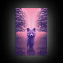 Carregar imagem no visualizador da galeria, Fox Wall Print, Animal Art Print, Animal Portrait, Pink Art, Abstract Wildlife Art, Framed Wall Art, Framed Canvas, Wall Print, Wall Canvas