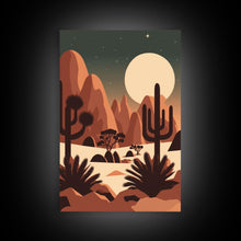 Load image into Gallery viewer, Arizona Desert Landscape, Framed Canvas Print Set, 3 Piece Wall Art, Brown Sepia Art, Mountains Wall Art, Office Wall Art