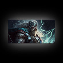 Load image into Gallery viewer, Thor God of Thunder, Framed Canvas Print, Norse Mythology Art, Fantasy Art