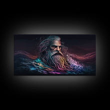Carregar imagem no visualizador da galeria, Aegir, God Of The Sea, Framed Canvas Print, Norse Mythology, Norse Art, Living Room Wall Art