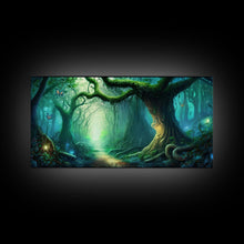 Load image into Gallery viewer, Beautiful magical fairy forest, Framed canvas print, Fantasy forest wall art Enchanted forest, Fantasy Home Decor