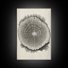 Carregar imagem no visualizador da galeria, Framed Canvas Print Wall Art, Grunge Forest Tree Rings, Abstract Illustrations, Modern Art, Nordic Decor for Bedroom, Tree Cross Section