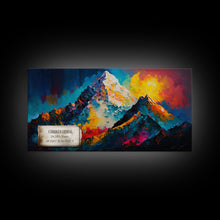 Cargar imagen en el visor de la galería, Churen Himal, Travel Poster Wall Art, Framed Canvas Print, Mountain Art, Mountain Landscape Painting