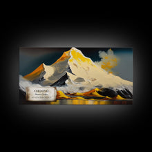 Load image into Gallery viewer, Cho Oyu, The Turquoise Goddess, Travel Poster, Framed Canvas Print, Mountain Landscape Painting, Original Painting Print