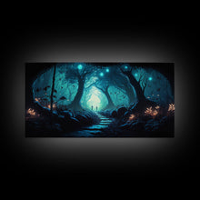 Load image into Gallery viewer, Beautiful Fantasy Art, Framed Canvas Print, Moonlit Forest Floor Fantasy Concept Art