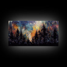 Carregar imagem no visualizador da galeria, Forest Fire Abstract, Forest Landscape Wall Art, Framed Canvas Print, Pine Tree Canvas, Pine Tree Artwork, Pine Tree Canvas Art, Wall Decor