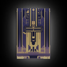 Load image into Gallery viewer, Art Deco Pattern Wall art - Framed Canvas Print - Art Deco - Gold & blue art - Abstract art - Patterns art - Abstract art - Guest room decor