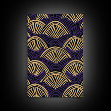 Load image into Gallery viewer, Art Deco Pattern Wall art - Framed Canvas Print - Art Deco - Original painting - Wall art - Office decor - Gold & purple art - Abstract art