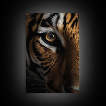 Carregar imagem no visualizador da galeria, Eye Of Tiger, Tiger Portrait, Big Cat Art, Framed Canvas Print, Tiger Photography, Wildlife Photo, Wood Frame Art