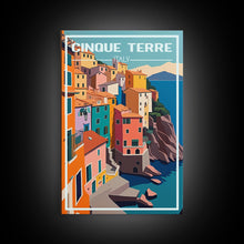 Cargar imagen en el visor de la galería, Cinque Terre, Italy Travel Poster, Europe Wall Art, Coastline, Travel Wall Print, Travel Poster, Travel Wall Art, Canvas Wall Print