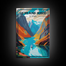 Load image into Gallery viewer, Geirangerfjord Wall Art, Norway Travel Poster, Europe Wall Poster, Travel Wall Print, Travel Poster, Travel Wall Art, Canvas Wall Print