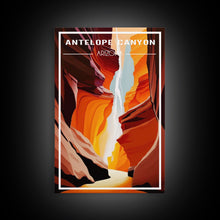 Load image into Gallery viewer, Arizona Artwork, Arizona Poster, Antelope Canyon, Travel Wall Print, Travel Poster, Travel Artwork, Travel Wall Art, Canvas Wall Print