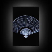 Cargar imagen en el visor de la galería, Folding Fan Wall Art, Chinese Art Print, White Fan, Black And White, Minimalist Print, Wall Decor, Canvas Print, Wall Art, Framed Canvas