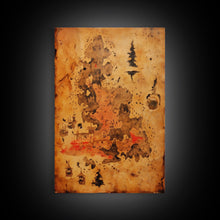 Carregar imagem no visualizador da galeria, Abstract Map Wall Decor, Abstract Art, Antique Map Wall Art, Geography Wall Art, Wall Decor, Canvas Print, Wall Art, Framed Canvas