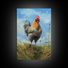 Cargar imagen en el visor de la galería, Farmhouse Art, Rooster Painting, Rooster Wall Art, Country Wall Art, Minimalist Wall Art, Wall Decor, Canvas Print, Wall Art, Framed Canvas