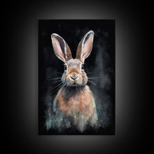Load image into Gallery viewer, Animal Wall Art, Bunny Art Print, Rabbit Wall Decor, Minimalist Wall Art, Wall Decor, Canvas Print, Wall Art, Framed Canvas Art
