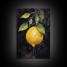 Carregar imagem no visualizador da galeria, Food Art, Lemon Wall Decor, Fruit Wall Art, Kitchen Wall Art, Minimalist Wall Art, Wall Decor, Canvas Print, Wall Art, Framed Canvas Art